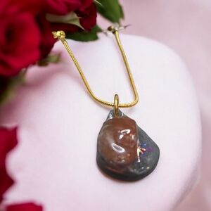 Carnelian Teardrop Pendant Necklace | Gold Star Accent | 18K Gold Plated Chain